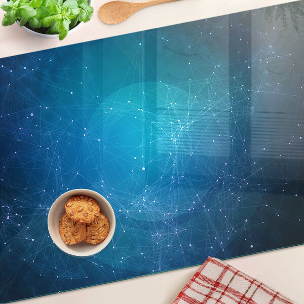 Glas schneidebrett Motiv aus geometrischen Linien und Punkten