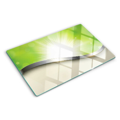 Glas schneidebrett Grünes Bokeh mit Lichtstrahlen