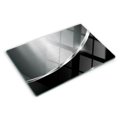 Glas-Schneidebrett mit metallischem Glanz und reflektierender Oberfläche
