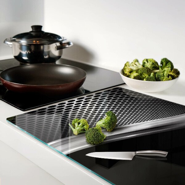 Schneidebrett Glas mit futuristischem Wellenmuster