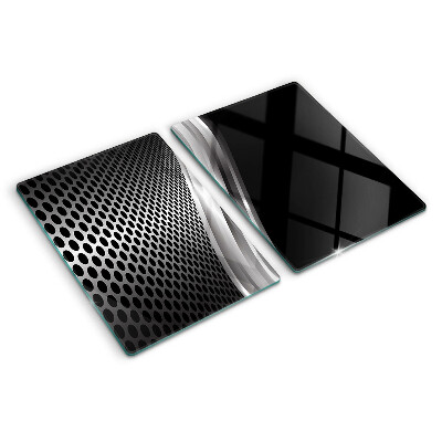 Schneidebrett Glas mit futuristischem Wellenmuster