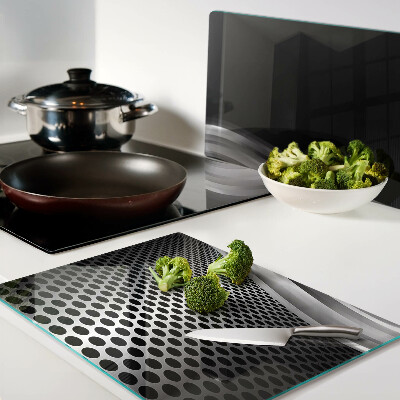 Schneidebrett Glas mit futuristischem Wellenmuster