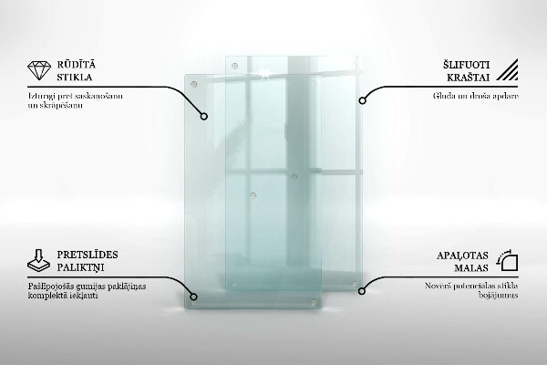Glasbrett in transparenter Ausführung mit doppelter Stärke