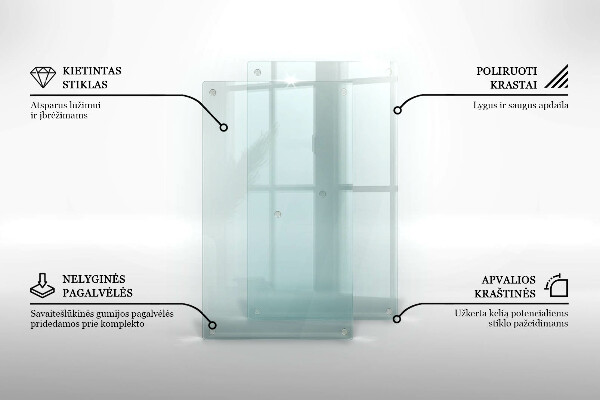 Glasbrett in transparenter Ausführung mit doppelter Stärke