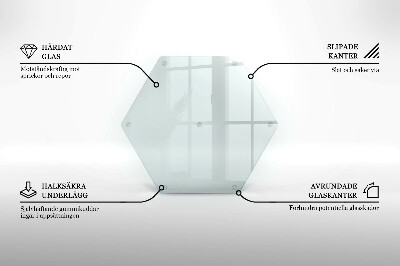 Schneidebrett aus Glas in transparenter hexagonaler Form