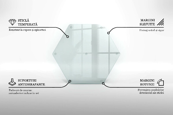 Schneidebrett aus glas transparent heksagonalna