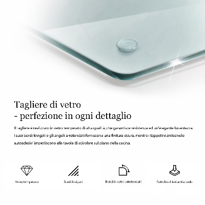 Schneidebrett aus Glas in transparenter hexagonaler Form