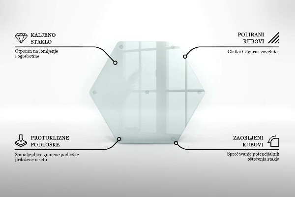 Schneidebrett aus glas transparent heksagonalna