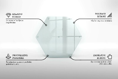 Schneidebrett aus glas transparent heksagonalna