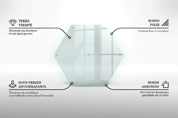 Schneidebrett aus glas transparent heksagonalna