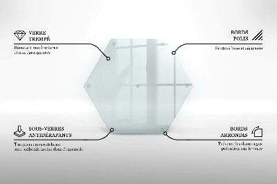 Schneidebrett aus glas transparent heksagonalna