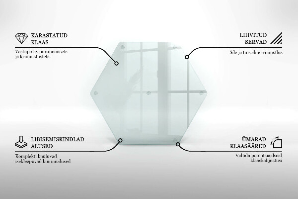 Schneidebrett aus glas transparent heksagonalna