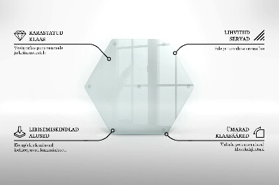 Schneidebrett aus glas transparent heksagonalna
