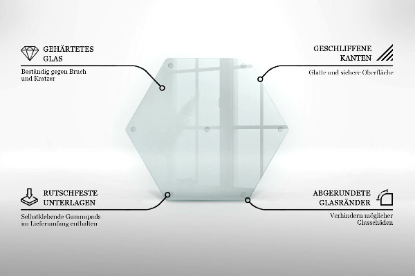 Schneidebrett aus glas transparent heksagonalna