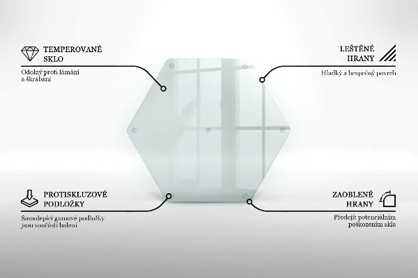 Schneidebrett aus glas transparent heksagonalna