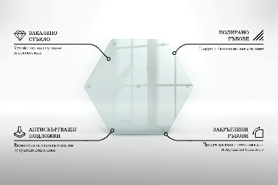 Schneidebrett aus glas transparent heksagonalna