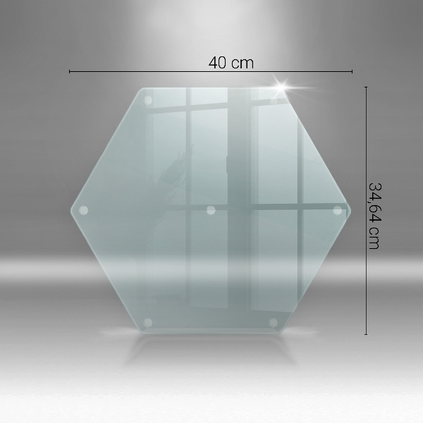 Schneidebrett aus Glas in transparenter hexagonaler Form