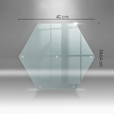 Schneidebrett aus Glas in transparenter hexagonaler Form