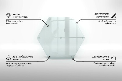 Schneidebrett aus glas transparent heksagonalna
