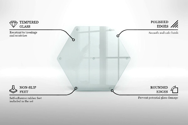 Schneidebrett aus glas transparent heksagonalna