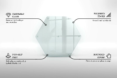 Schneidebrett aus Glas in transparenter hexagonaler Form