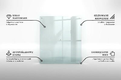 Glasschneidebrett in rechteckiger Form und transparentem Design