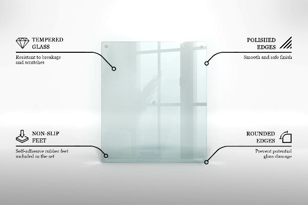 Glasschneidebrett in rechteckiger Form und transparentem Design