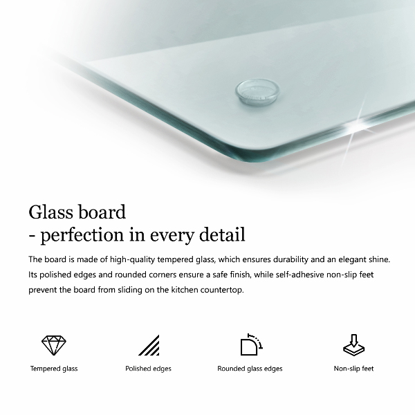 Glasschneidebrett Rechteckig transparent