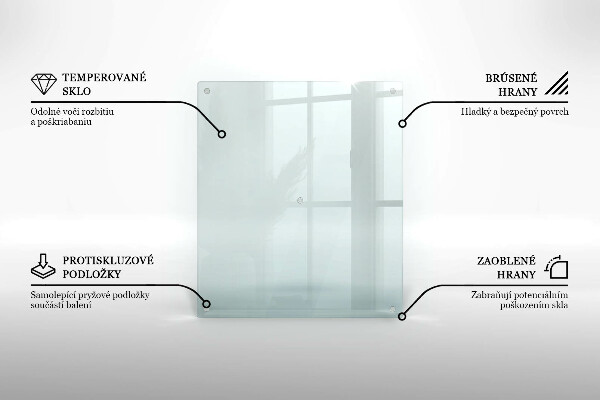 Glasschneidebrett in rechteckiger Form und transparentem Design
