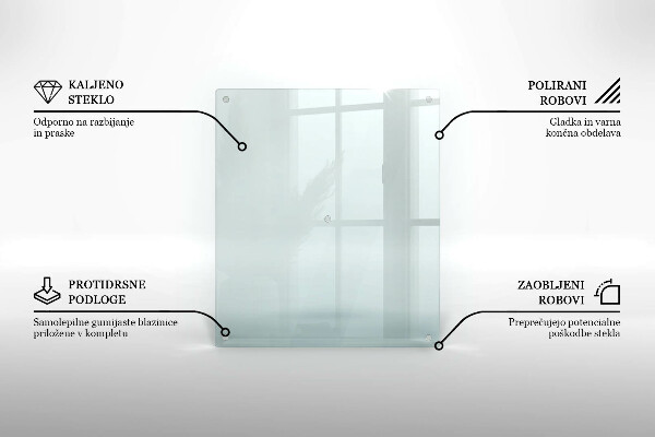 Glasschneidebrett in rechteckiger Form und transparentem Design