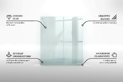 Glasschneidebrett in rechteckiger Form und transparentem Design