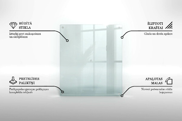 Glasschneidebrett in rechteckiger Form und transparentem Design