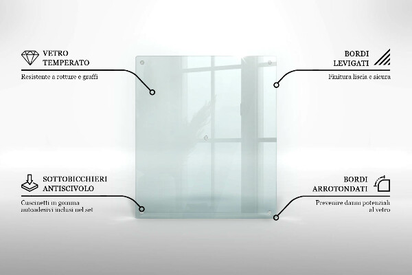Glasschneidebrett in rechteckiger Form und transparentem Design