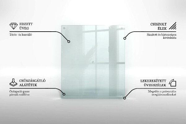 Glasschneidebrett in rechteckiger Form und transparentem Design