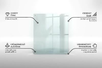 Glasschneidebrett in rechteckiger Form und transparentem Design