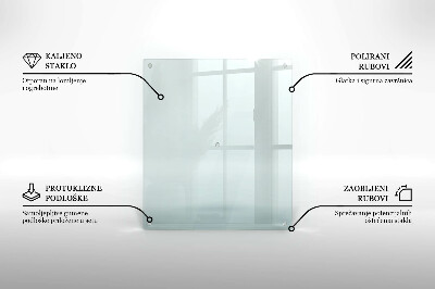 Glasschneidebrett in rechteckiger Form und transparentem Design