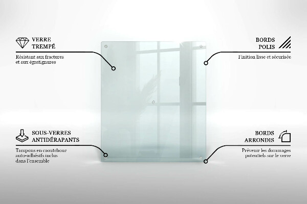Glasschneidebrett in rechteckiger Form und transparentem Design