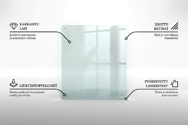 Glasschneidebrett in rechteckiger Form und transparentem Design
