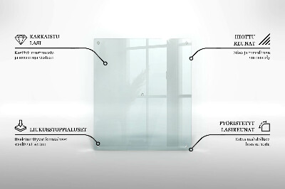 Glasschneidebrett in rechteckiger Form und transparentem Design