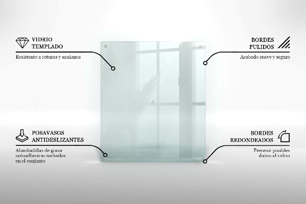 Glasschneidebrett in rechteckiger Form und transparentem Design