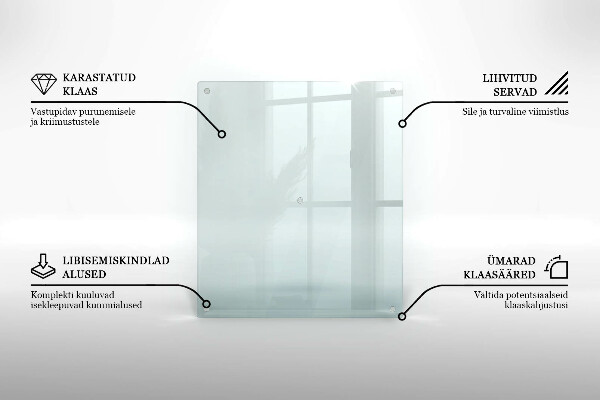 Glasschneidebrett in rechteckiger Form und transparentem Design