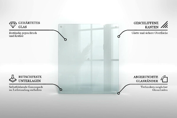 Glasschneidebrett in rechteckiger Form und transparentem Design
