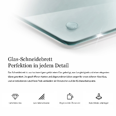 Glasschneidebrett Rechteckig transparent
