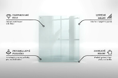 Glasschneidebrett in rechteckiger Form und transparentem Design