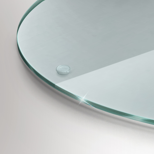 Schneidebrett Glas groß in transparenter, runder Ausführung