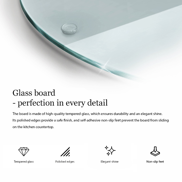 Schneidebrett glas groß Transparent rund