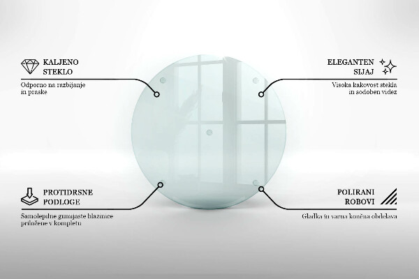 Schneidebrett glas groß Transparent rund