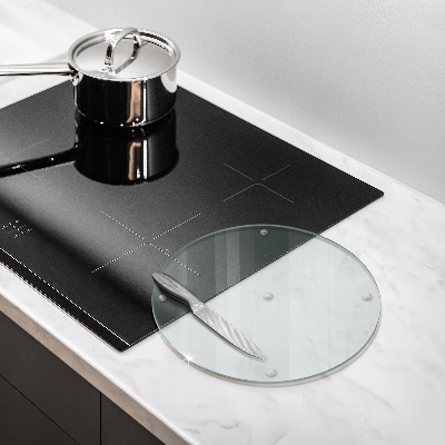 Schneidebrett Glas groß in transparenter, runder Ausführung