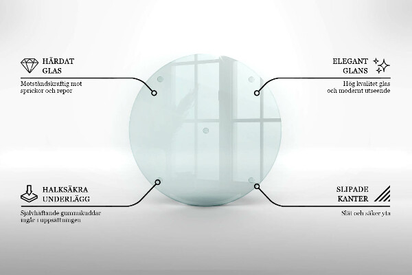Schneidebrett glas groß transparent rund okrągła