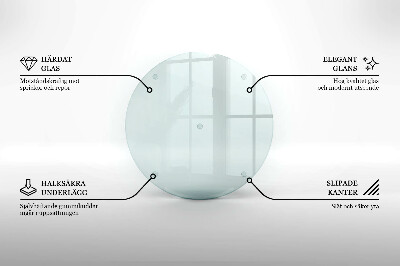 Schneidebrett glas groß Transparent rund